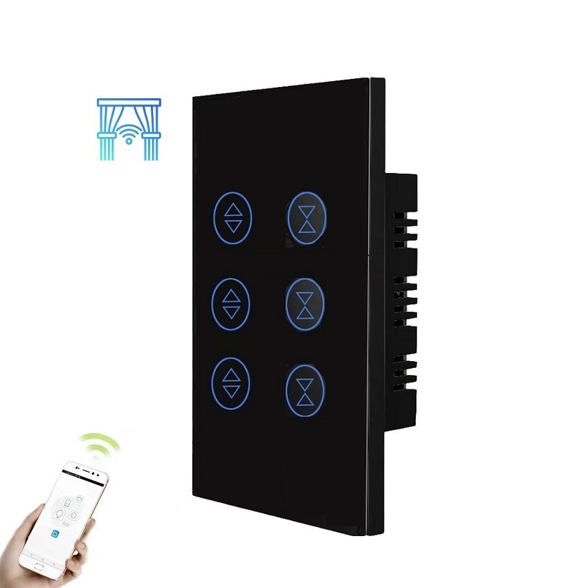 Smart Home Curtain Shutters Switch 1 2 3 Curtain, Smart WIFI Triple Curtain Switch